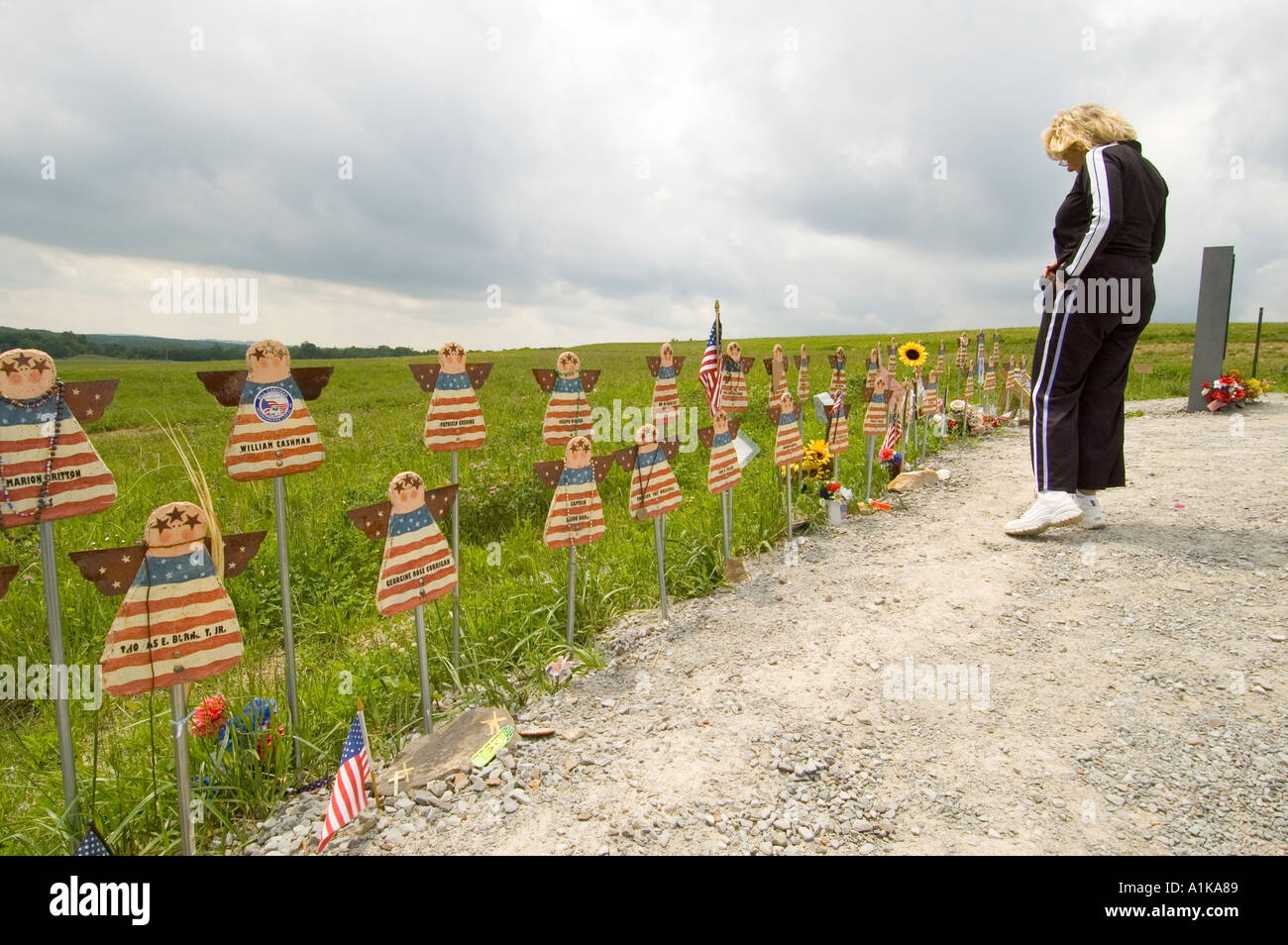 Crash site of flight 93 the air plane that was high jacked on 911 and went down in a field at