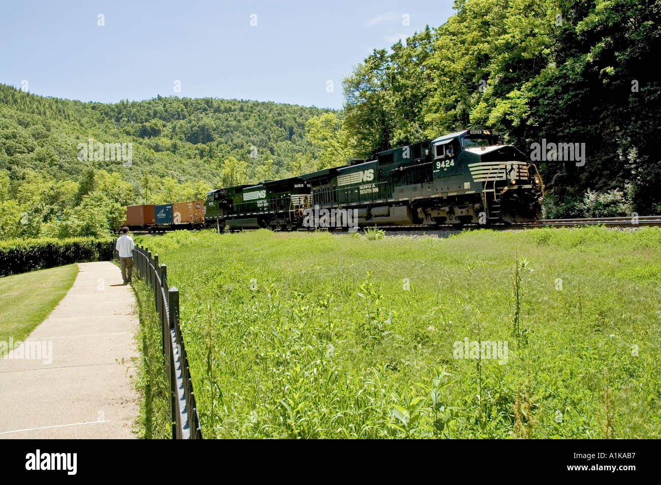 Horseshoe Curve National Historic Landmark in Johnstown PA Pennsylvania commemorates the