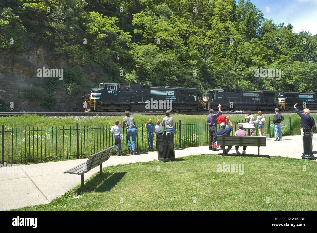 Horseshoe Curve National Historic Landmark in Johnstown PA Pennsylvania commemorates the