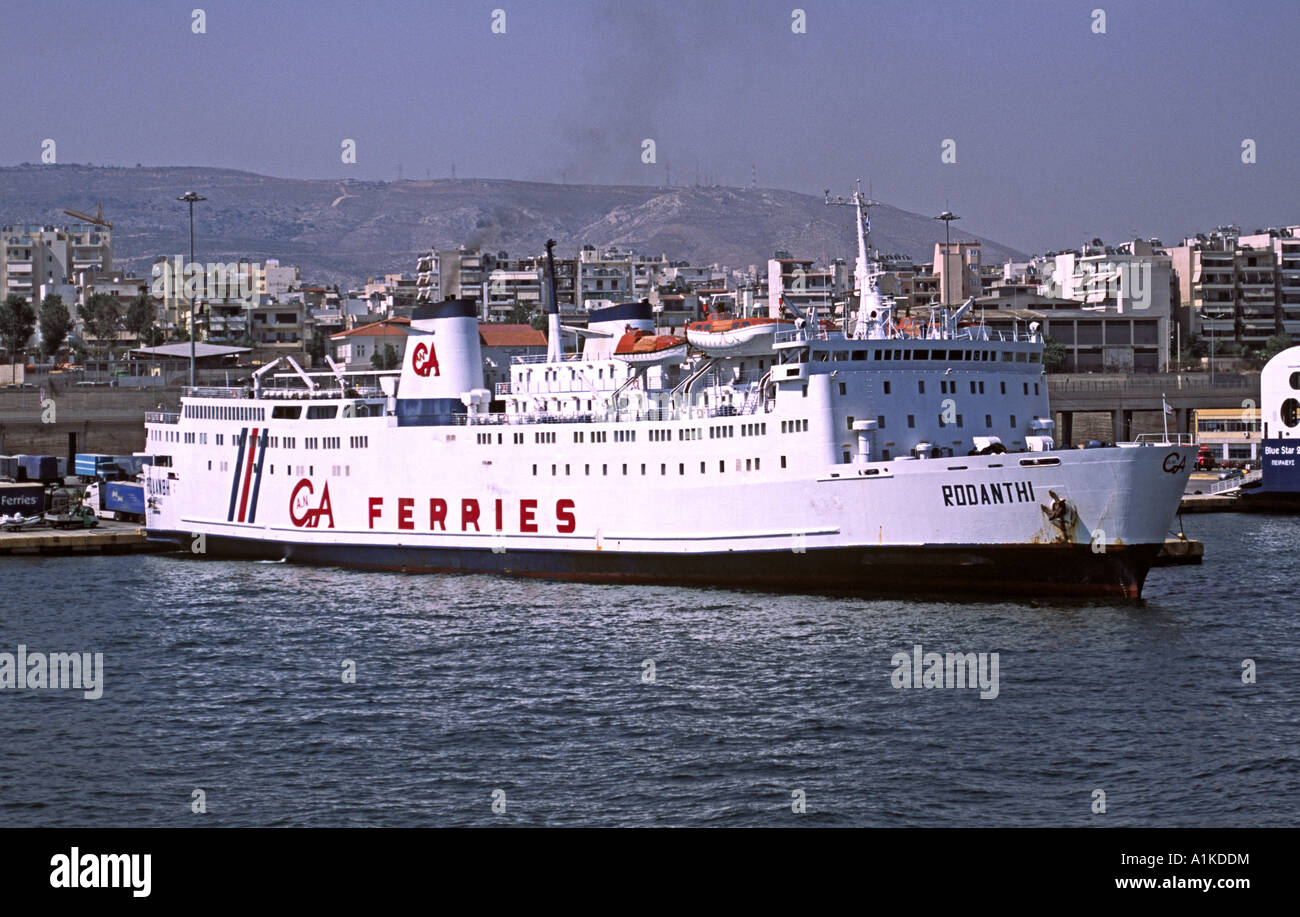 Rodanthi Greek GA Ferries ferry at Piraeus in Greece . Stock Photo
