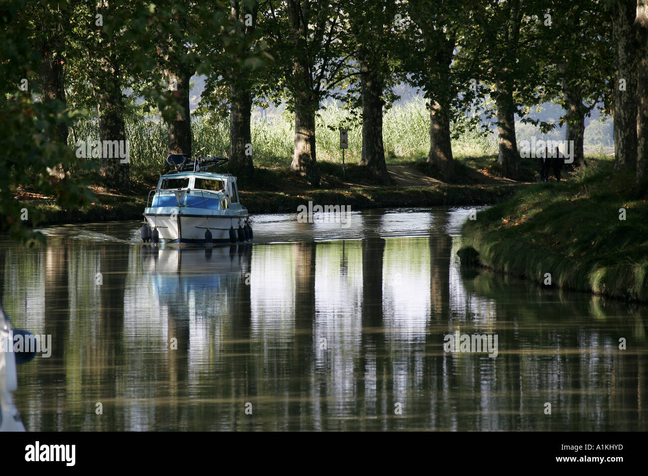 CANAL DU MIDI AT CAPESTANG,LANGUEDOC,FRANCE Stock Photo