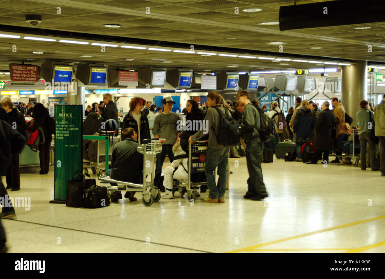Dublin International Airport Ireland EU check in desks concourse Stock Photo Alamy