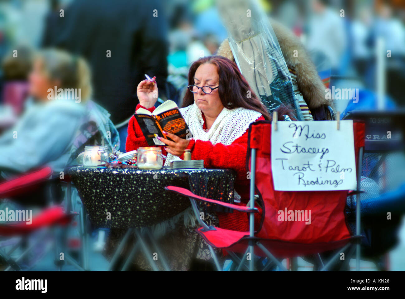 Sidewalk fortune teller in new orleans stock photo alamy
