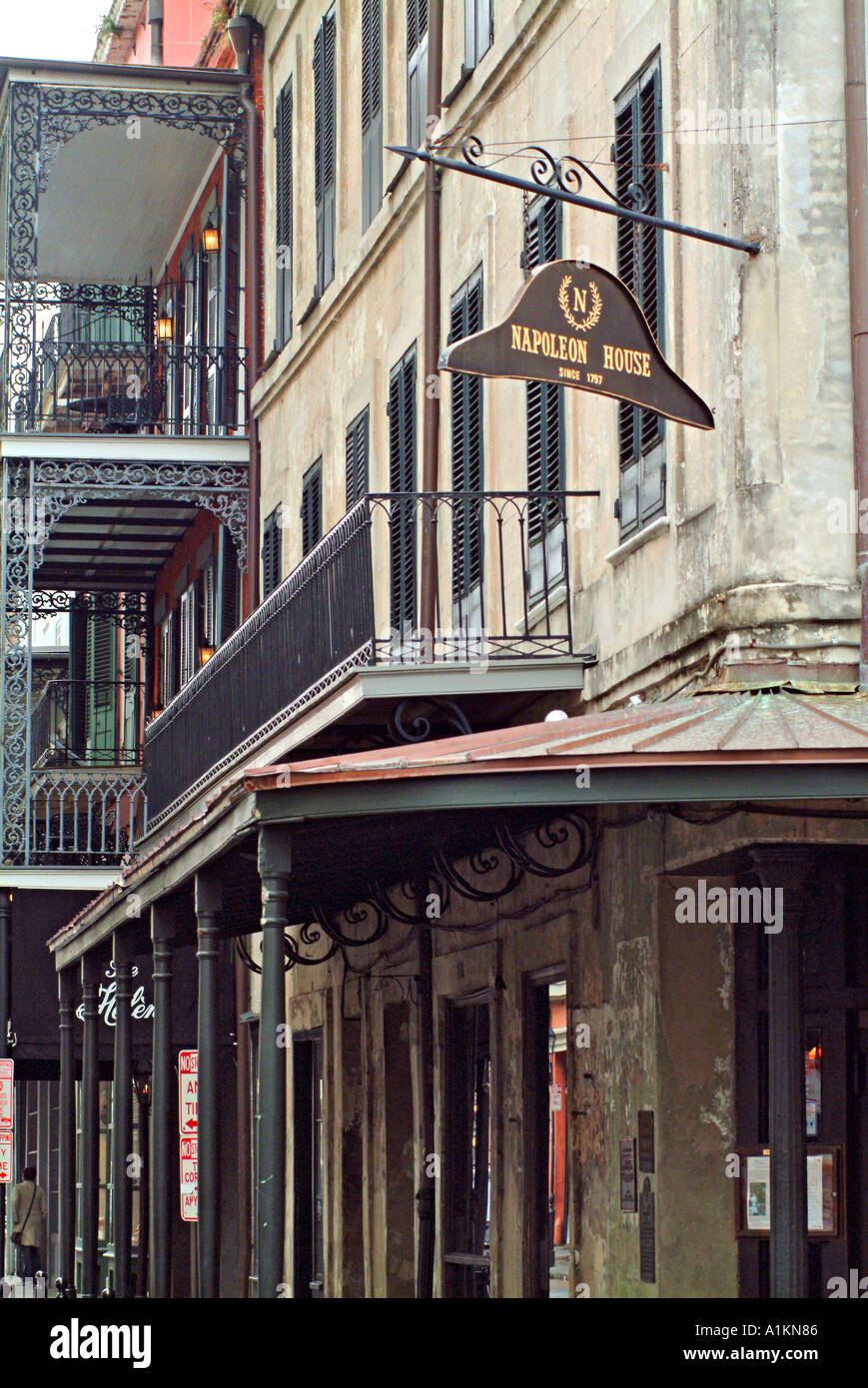 Exterior signage of Napoleon House bar and restaurant New Orleans