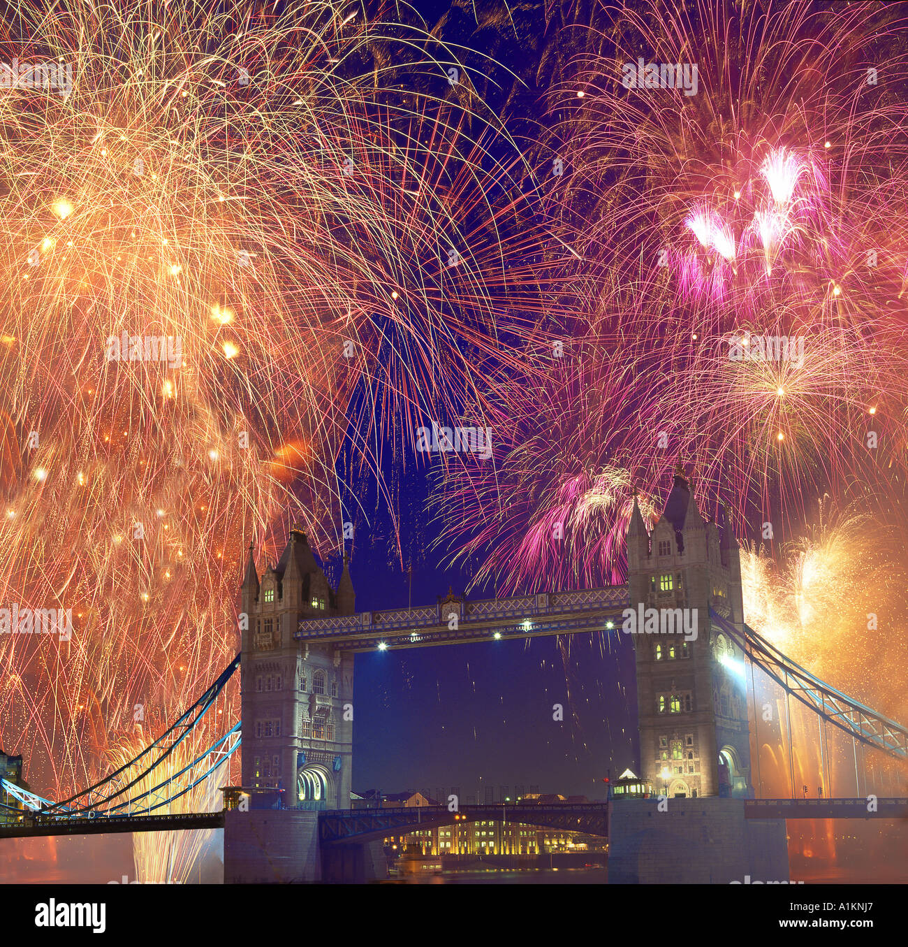 Fireworks London. Stock Photo