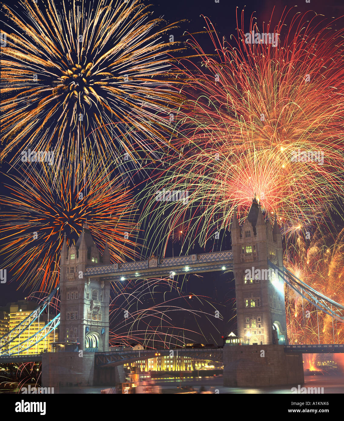 Fireworks Tower Bridge London Stock Photo - Alamy