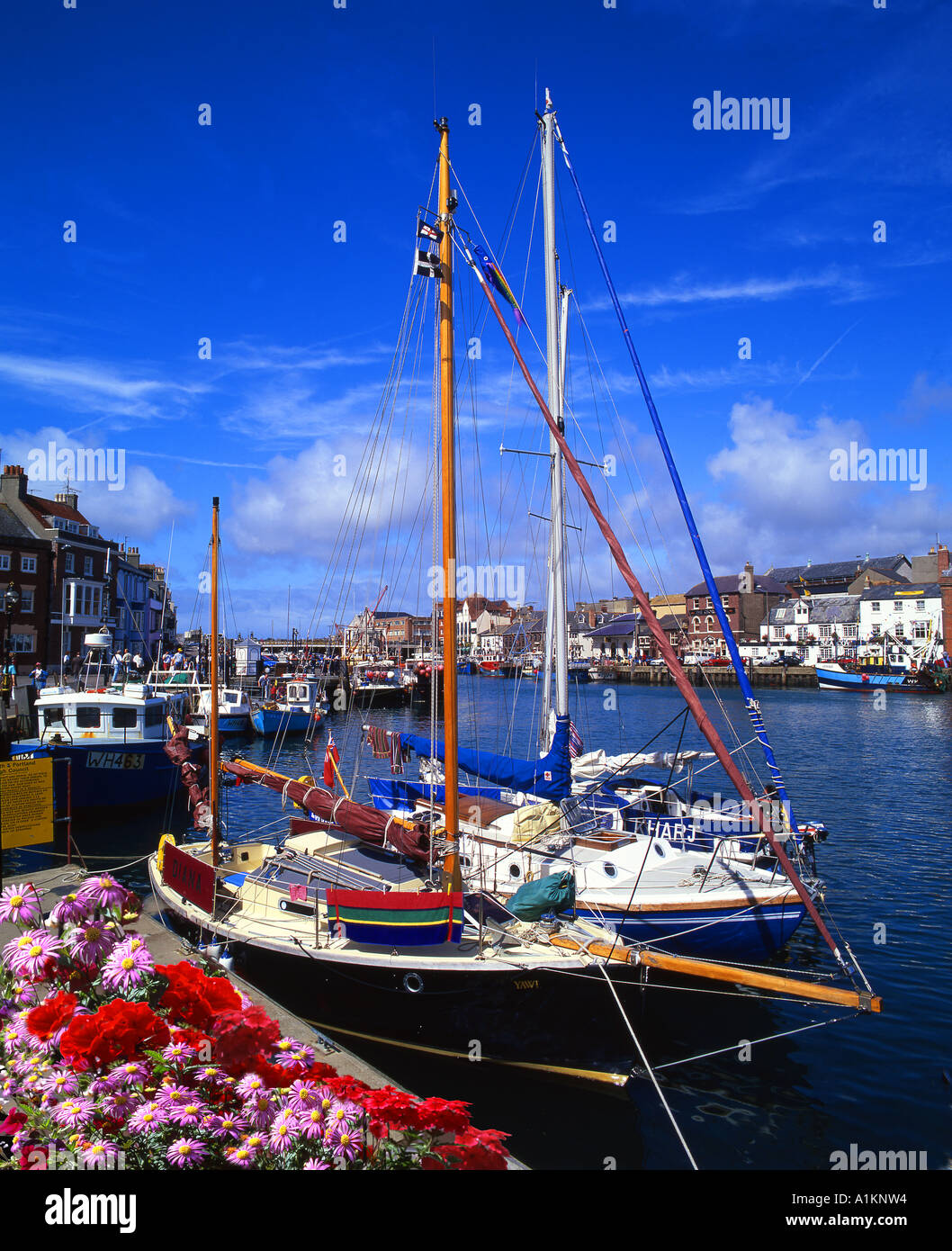 Yachts in Weymouth Harbour Stock Photo