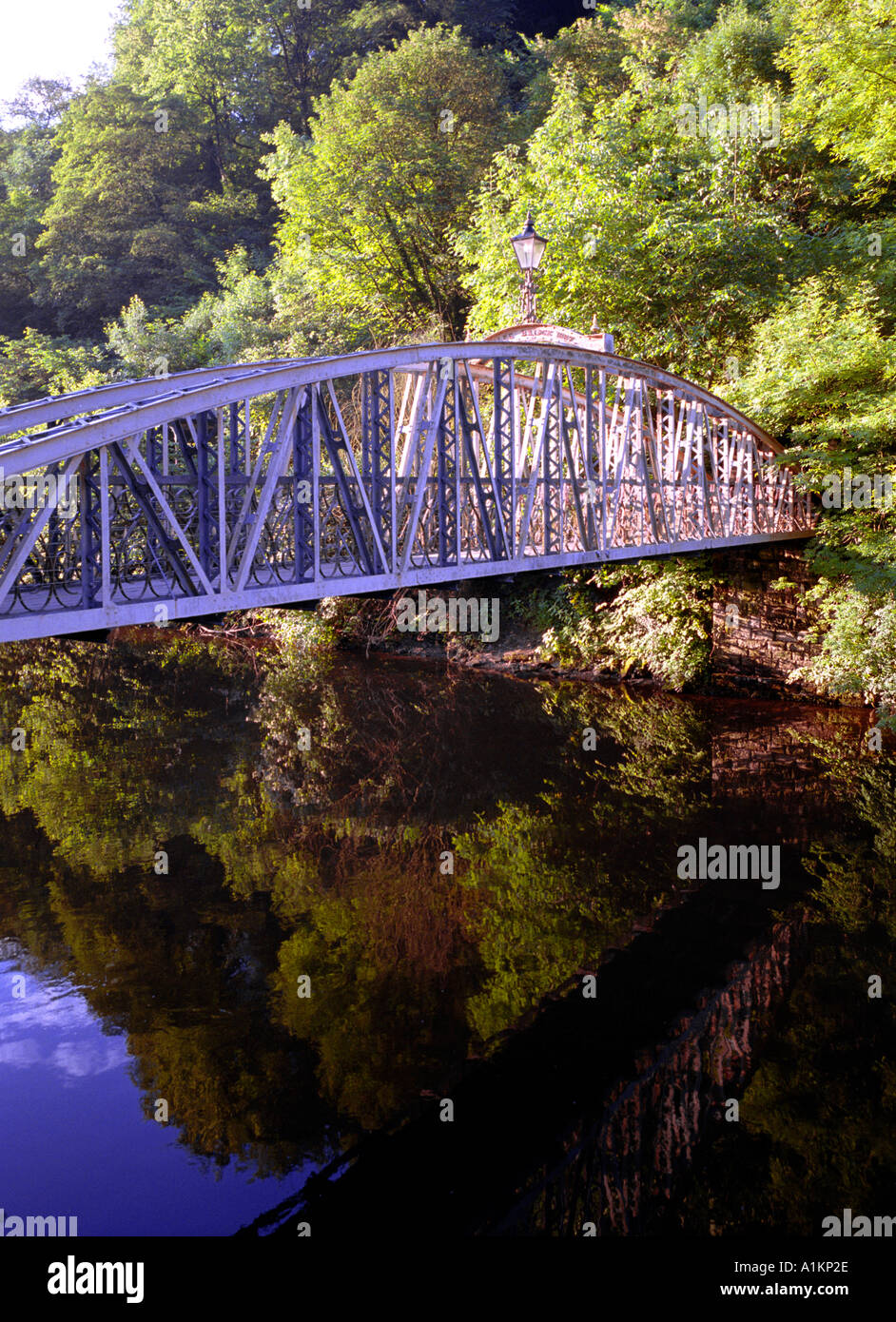 Jubilee Bridge over the River Derwent in Matlock Bath in the Peak