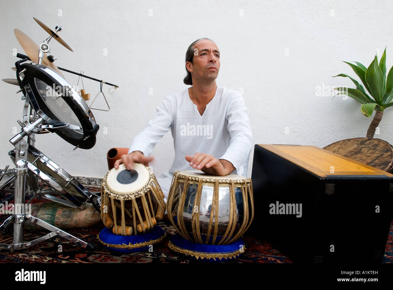 musician plays tabla drums Stock Photo Alamy