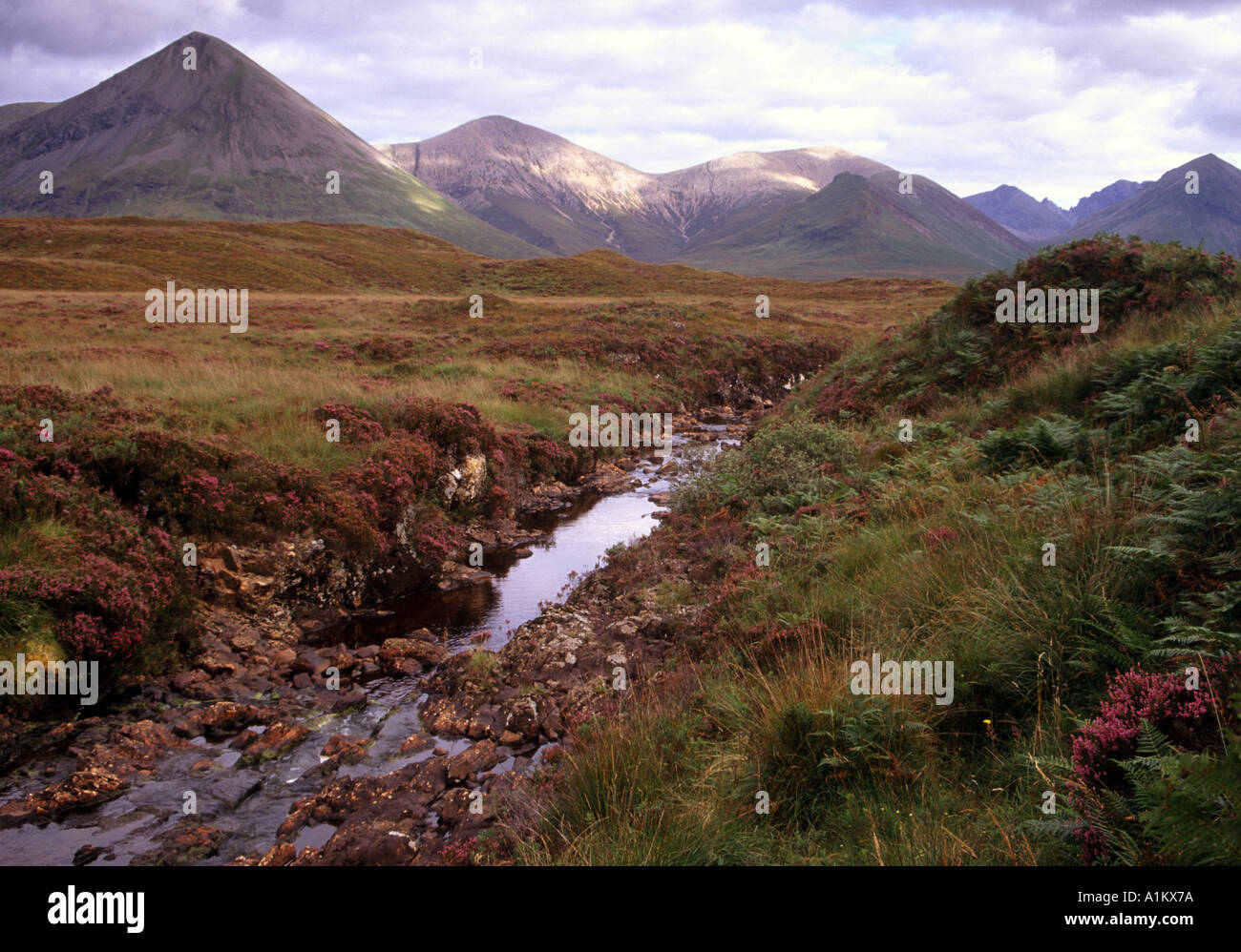 River On Isle of Skye with Glamaig in the background Stock Photo