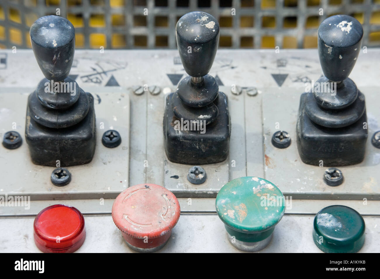 Controls on machine Stock Photo