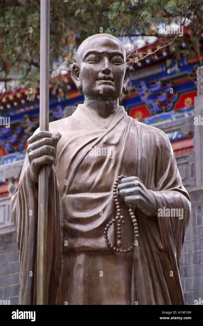 Sculpture of Tang Dynasty monk Xuan Zang at White Horse Temple Luoyang Henan Province China Stock Photo