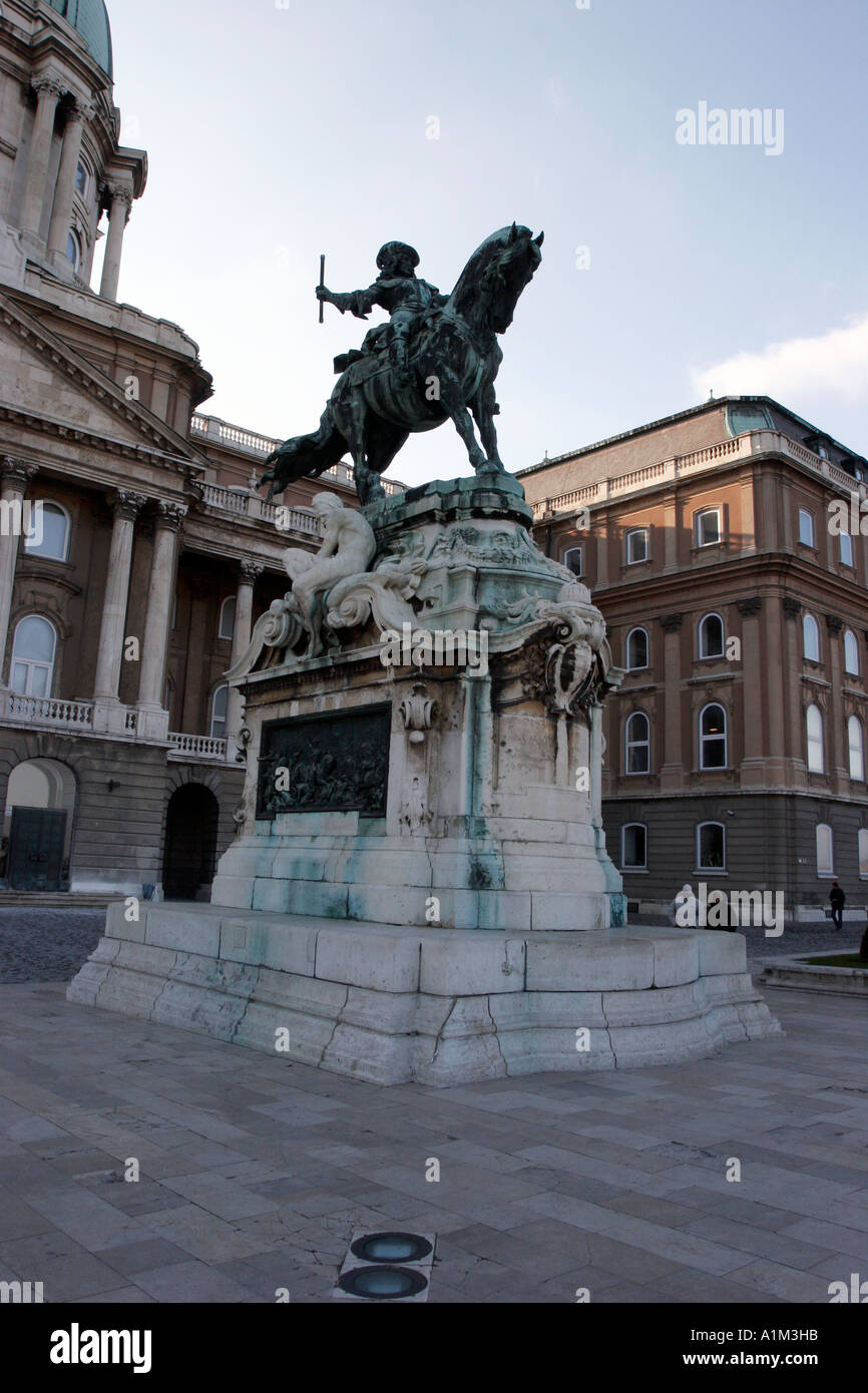 Statue of prince Eugene, Castle district, Budapest Hungary. Stock Photo