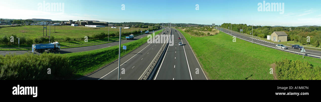M9 Motorway, near Newbridge roundabout and slip road to A8, near Edinburgh Stock Photo