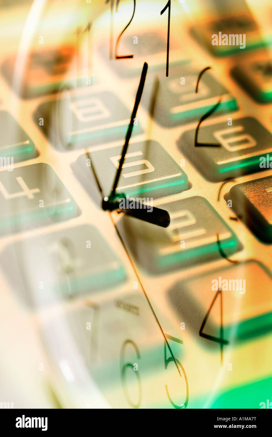 Clock and Calculator Stock Photo - Alamy