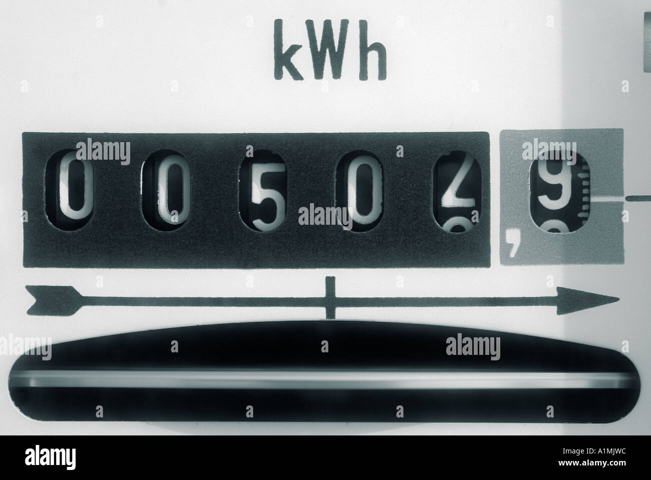 Close Up of an Electric Meter Display Stock Photo Alamy