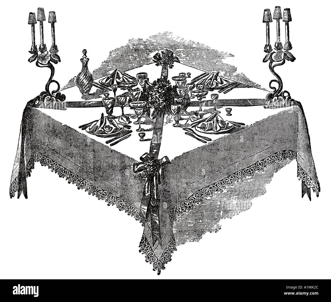 Festive table illustration Stock Photo