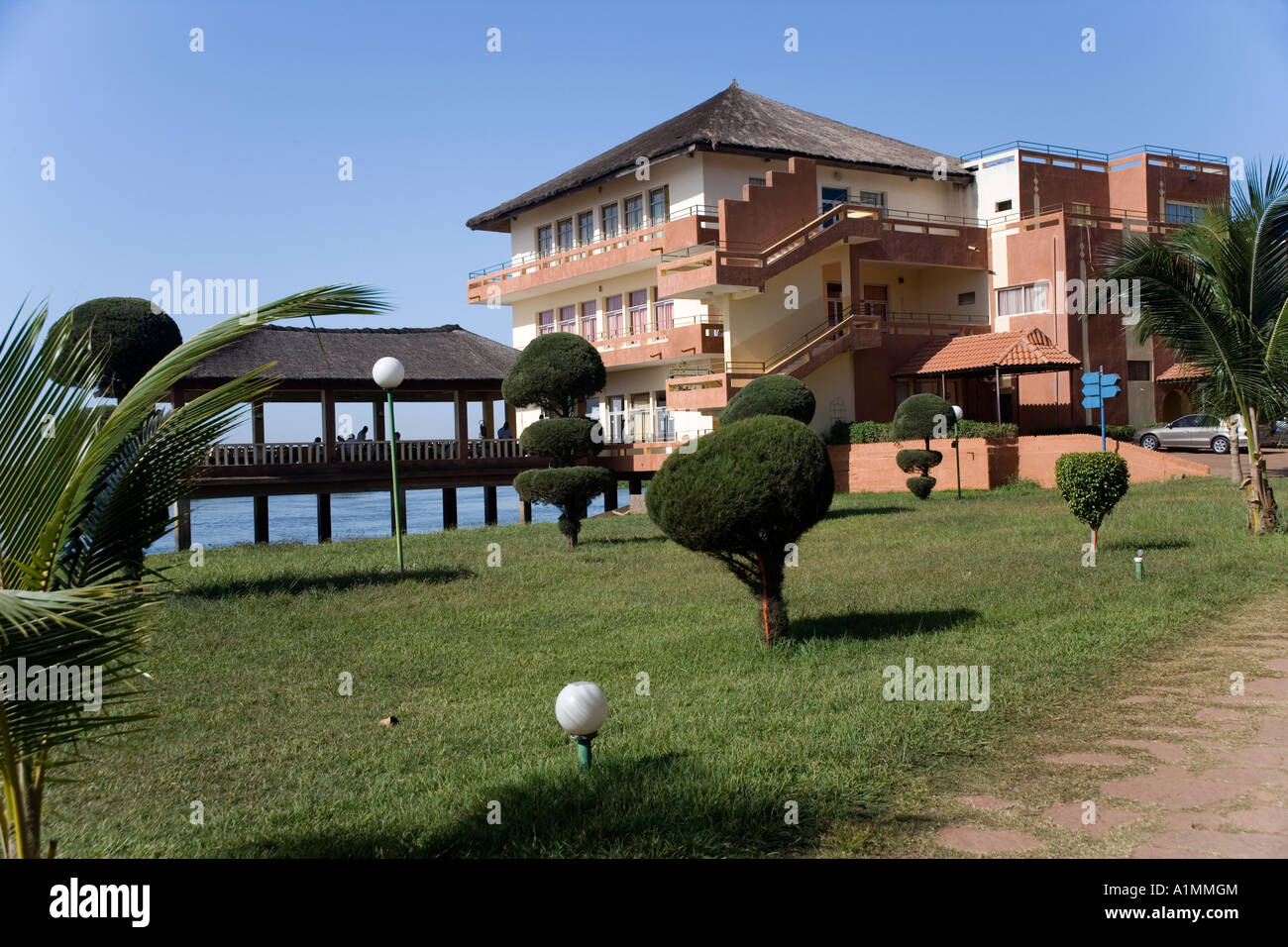 Hotel Mande with the Niger river,Bamako,Mali,West Africa Stock Photo