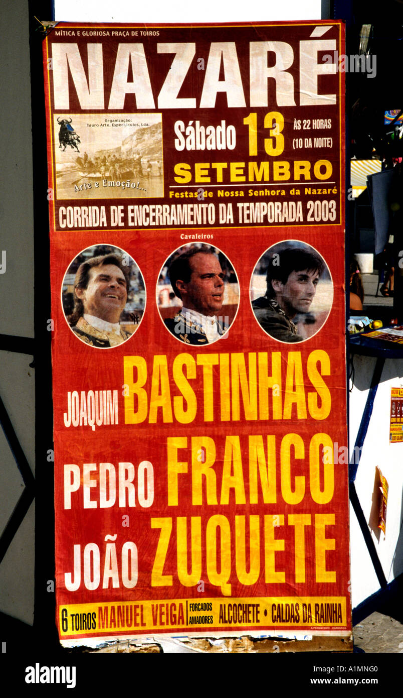 Bull Fighting Nazare Portugal Sign Billboard Stock Photo Alamy