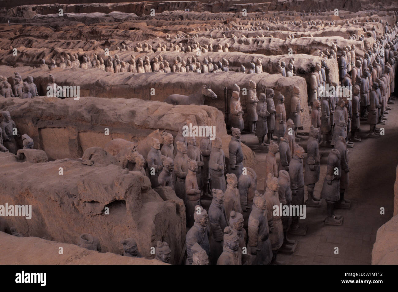 Terra cotta warriors in the Tomb of Emperor Qin Shihuangdi Xian Shaanxi ...