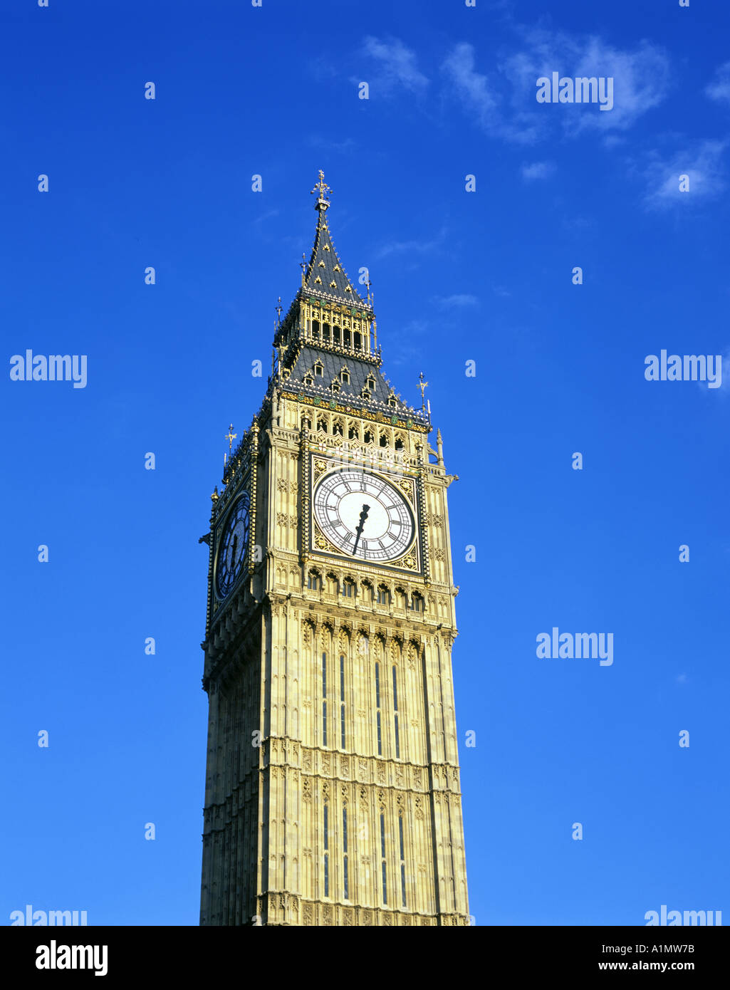 The Big Ben clock tower at the Westminster Houses of Parliament in London England Stock Photo