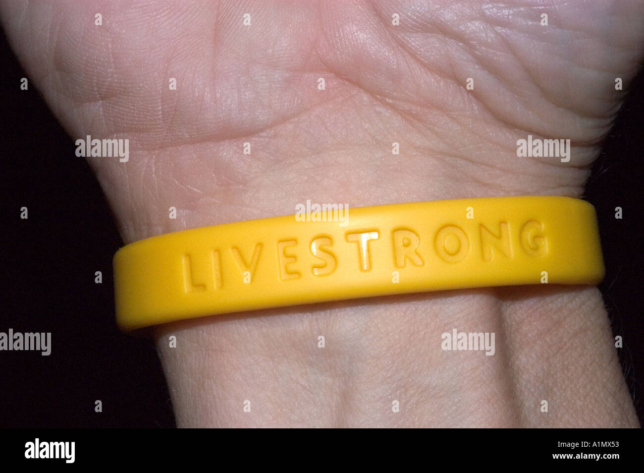 Livestrong armband Stock Photo