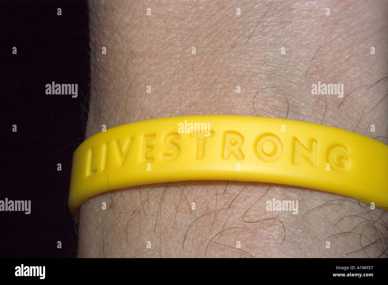 Livestrong armband Stock Photo