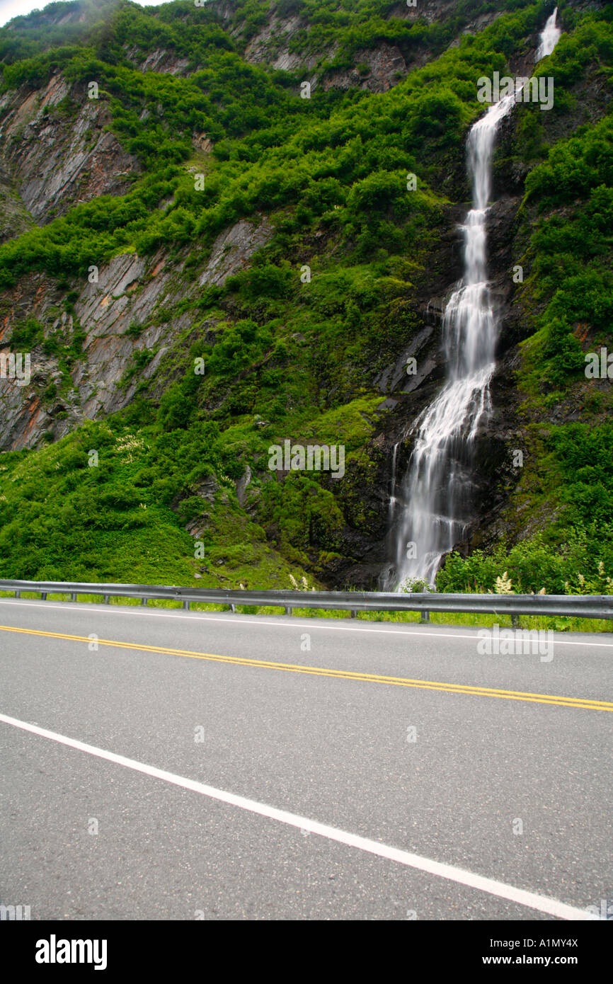 Bridal Veil Falls along the Richardson Highway in Keystone Canyon near