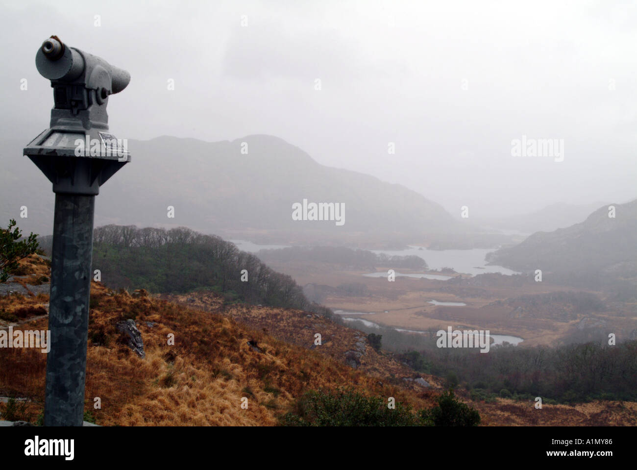 Irish mist on the Ring of Kerry close to Killarney western Ireland Eire EU Stock Photo