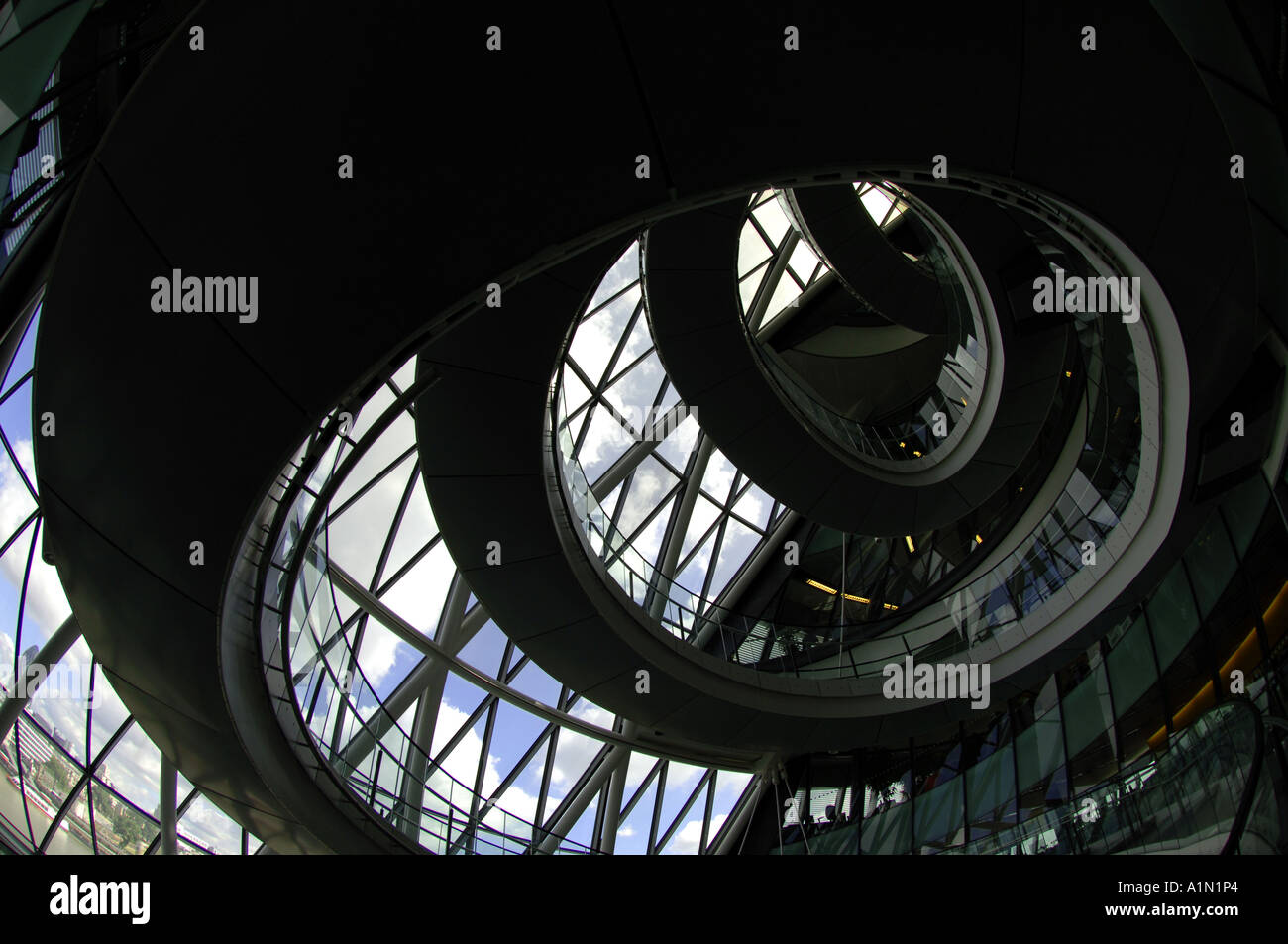 inside interior day daylight London City Hall London England English ...