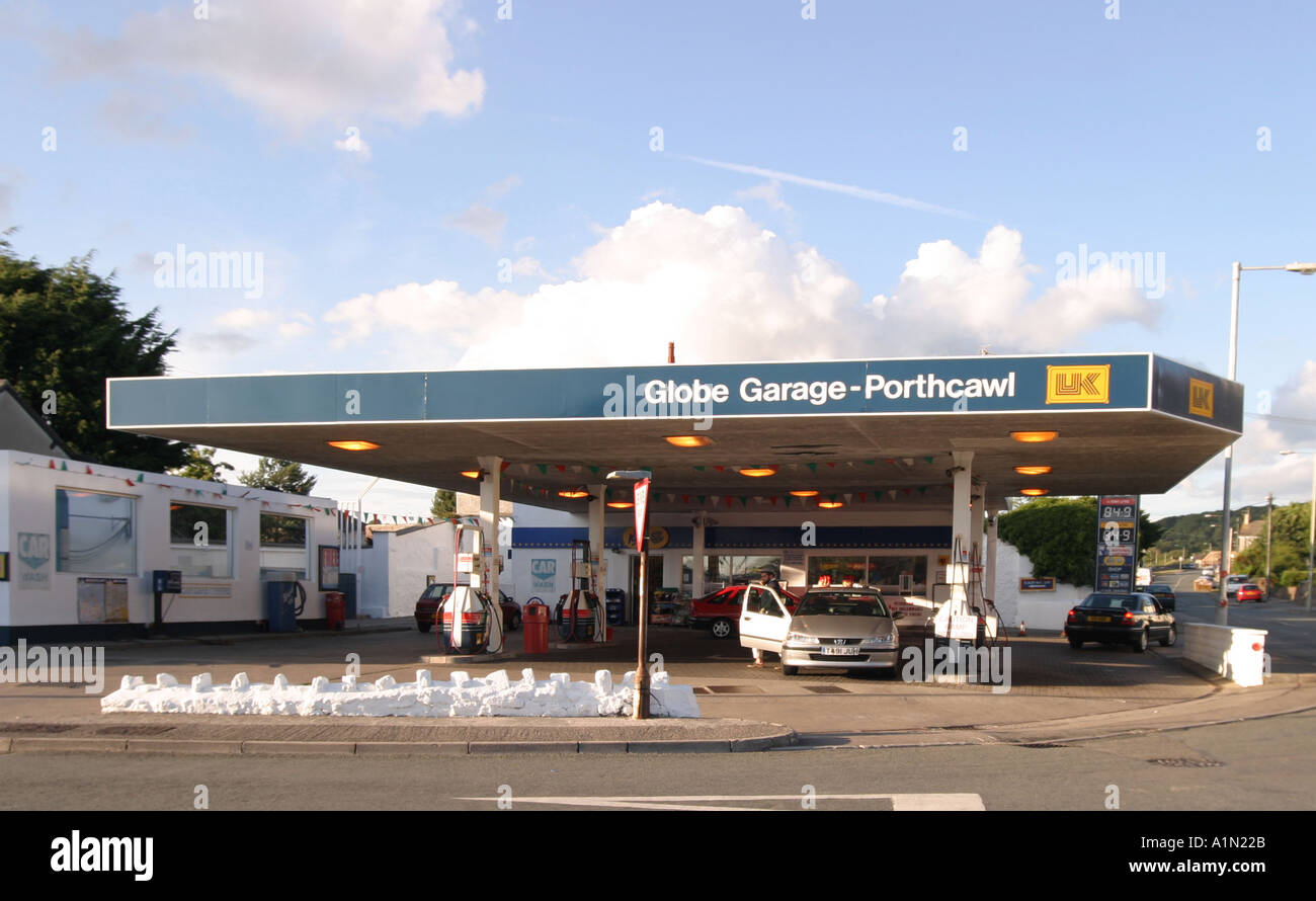 Garage petrol Station in Newton near Porthcawl South Wales Stock Photo