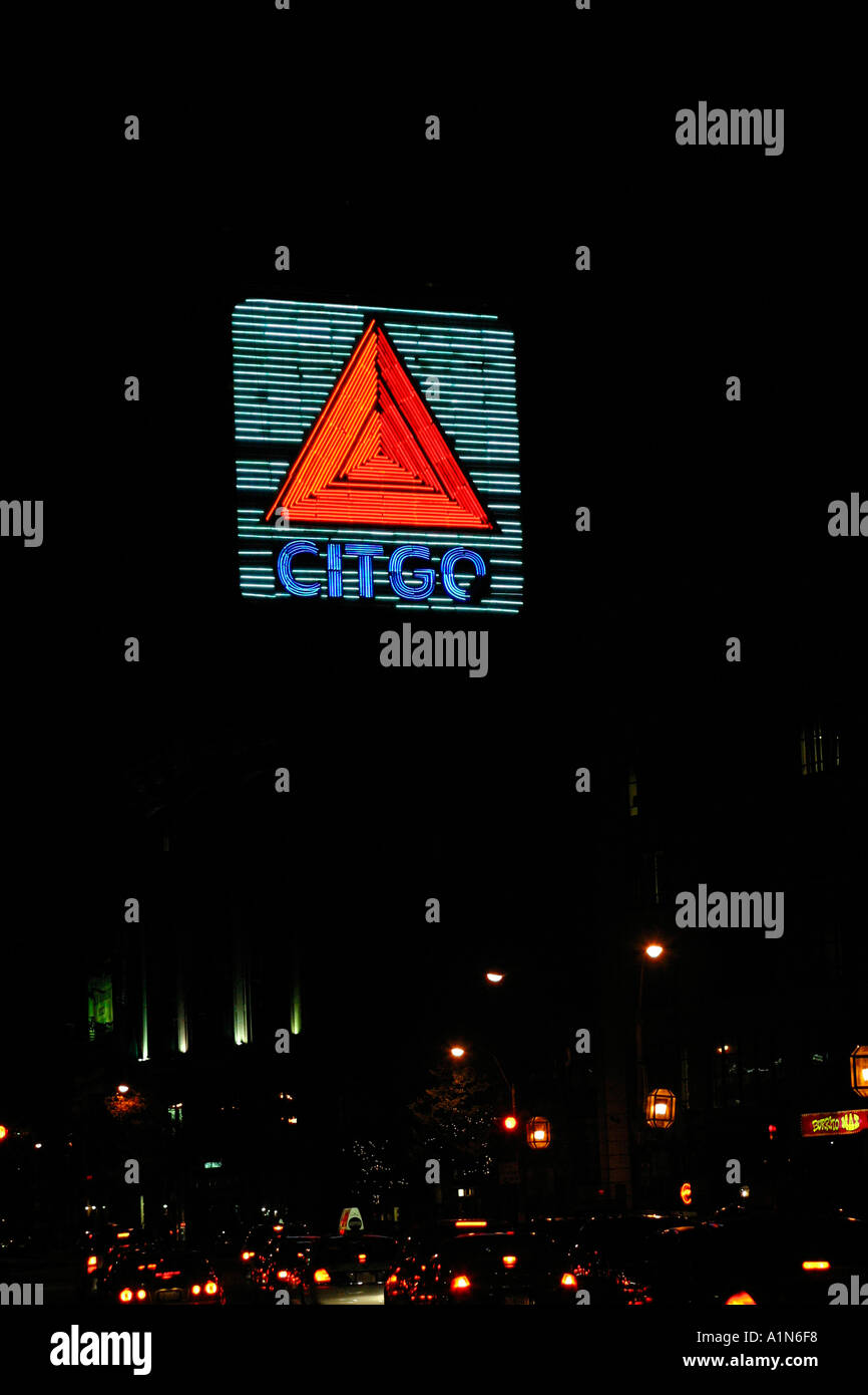 Neon Citgo Sign Boston at Night Photo Photos Architecture Business