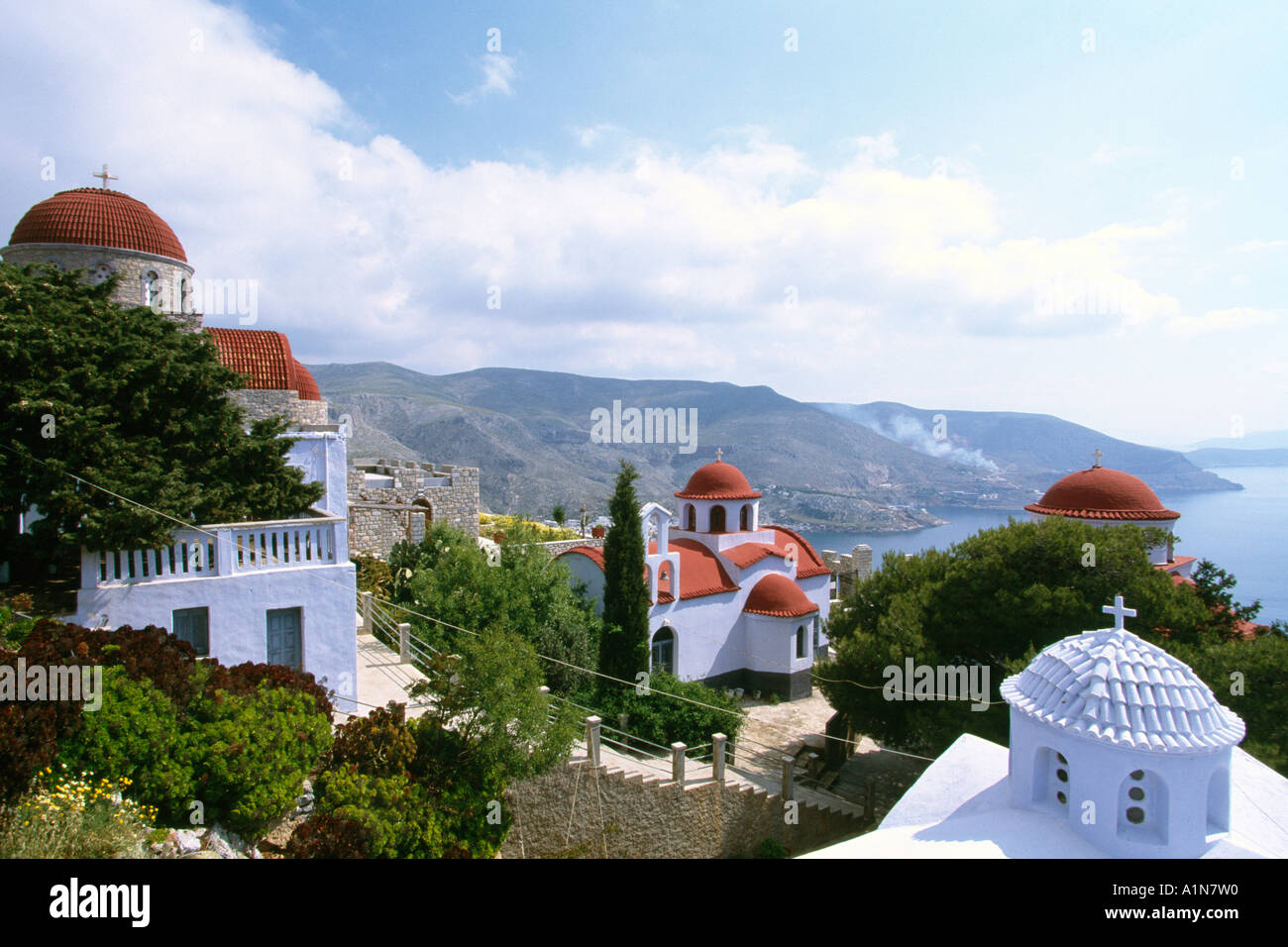 Monastery of Agii Pantes, also known as Agios Savvas, Pothia, Kalymnos, Greece Stock Photo Alamy