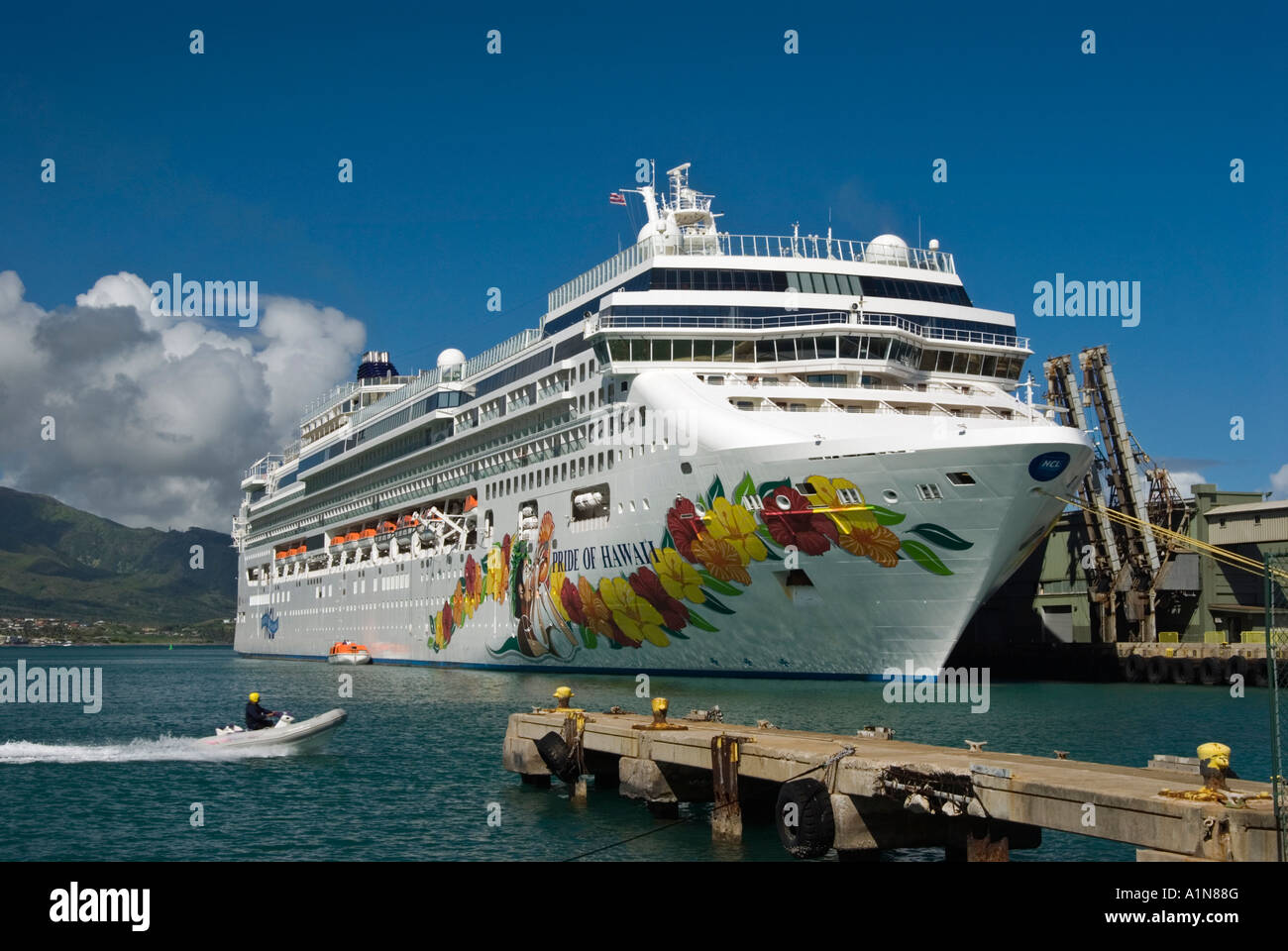 Pride of Hawaii Cruise Ship in Maui, Hawaii Stock Photo