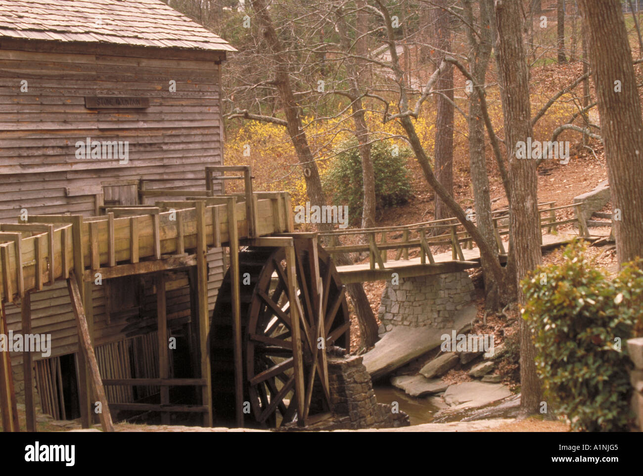 Rustic Water Wheel Stone Mountain Georgia Stock Photo 5886596