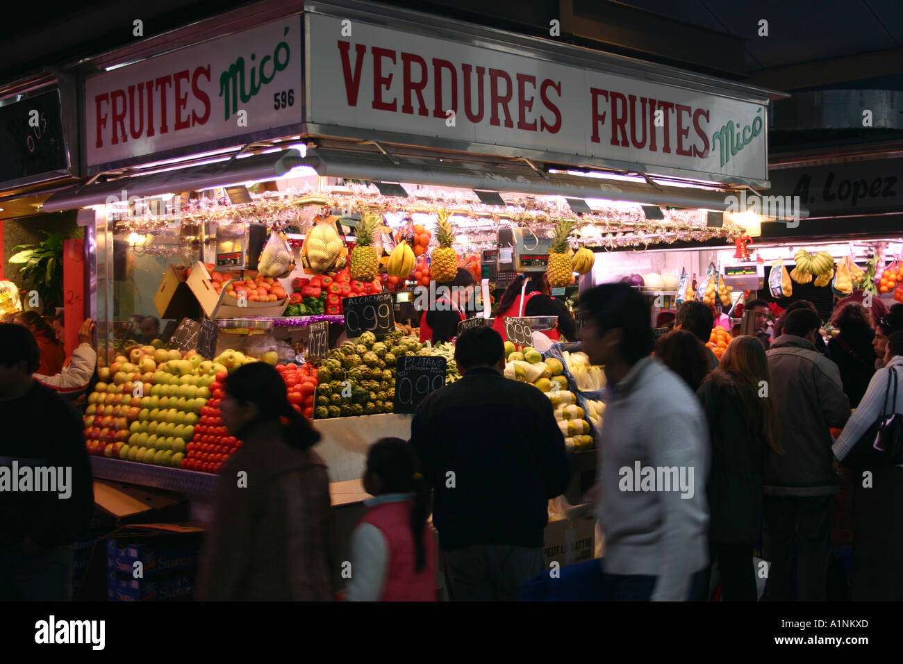 Fruit and Vegetable market in Barcelona, Spain Stock Photo Alamy