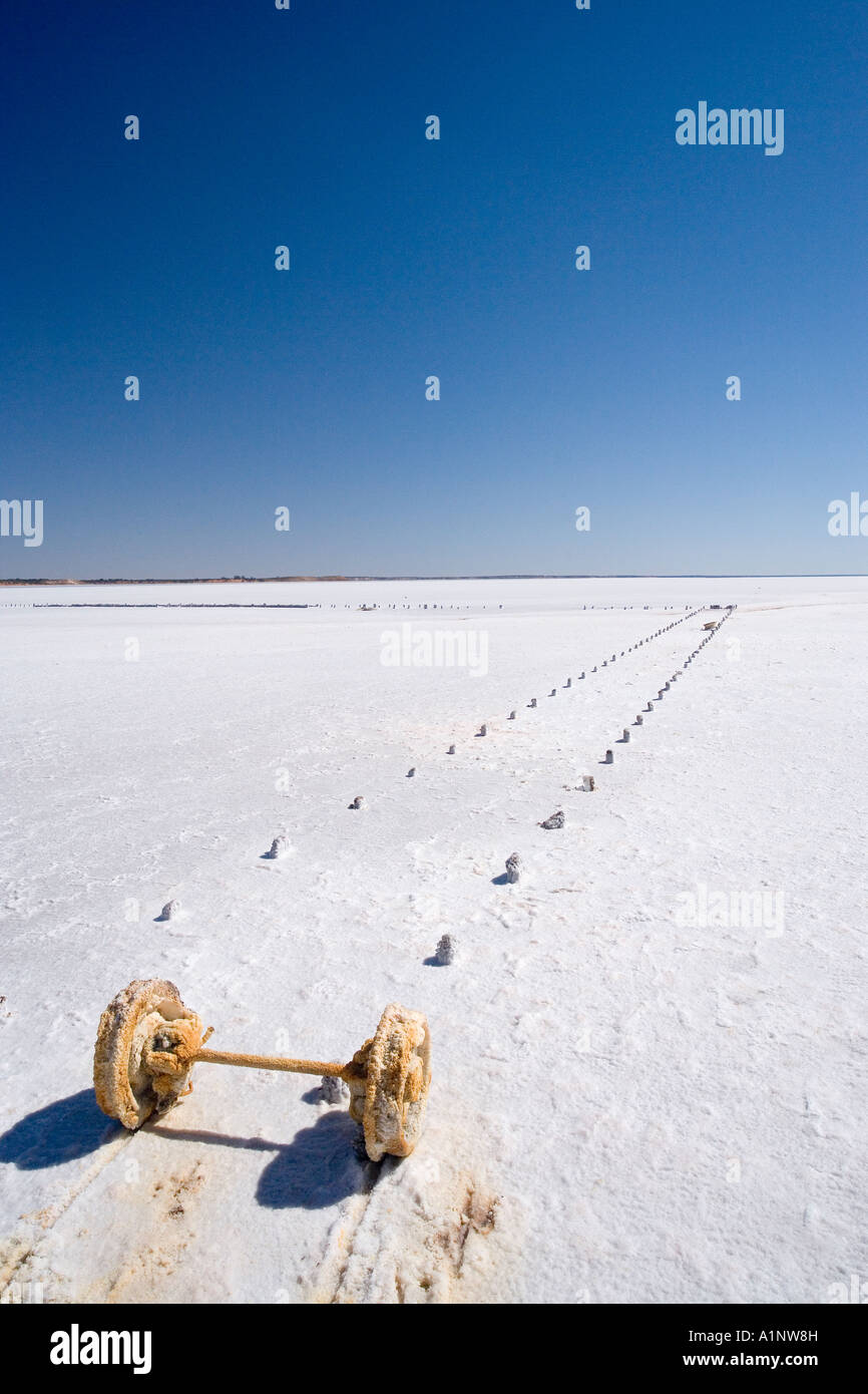 Railway Wagon Wheels Lake Hart Stuart Highway near Woomera Outback South Australia Australia