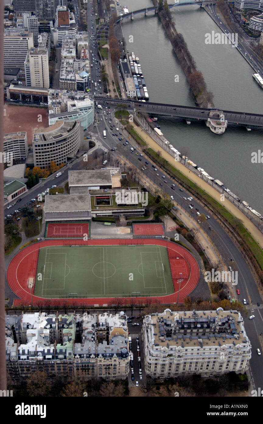french football pitch in paris below the eiffel tower called the stade