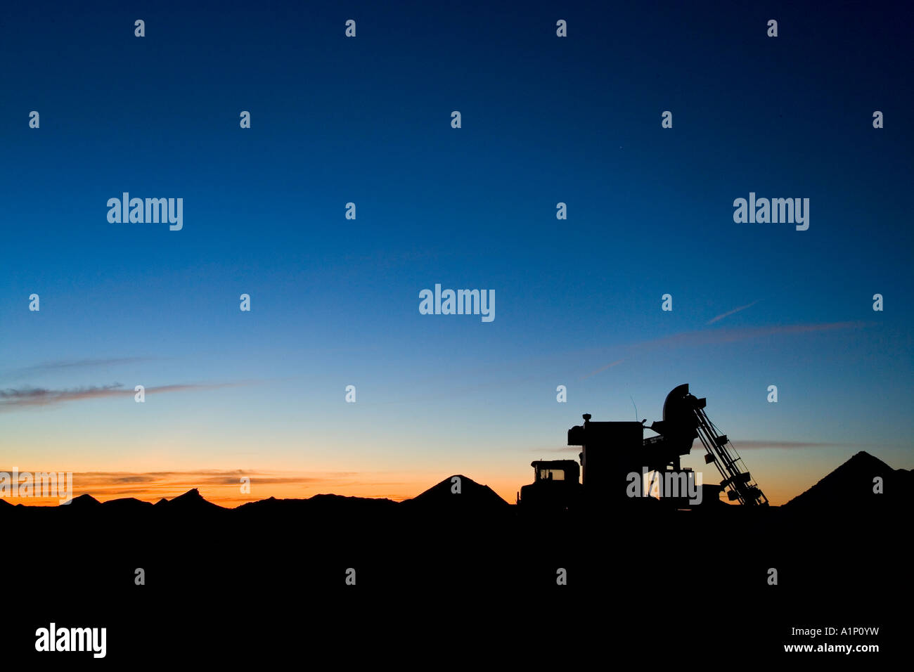 Opal Mine at Sunset Coober Pedy Outback South Australia Australia Stock Photo