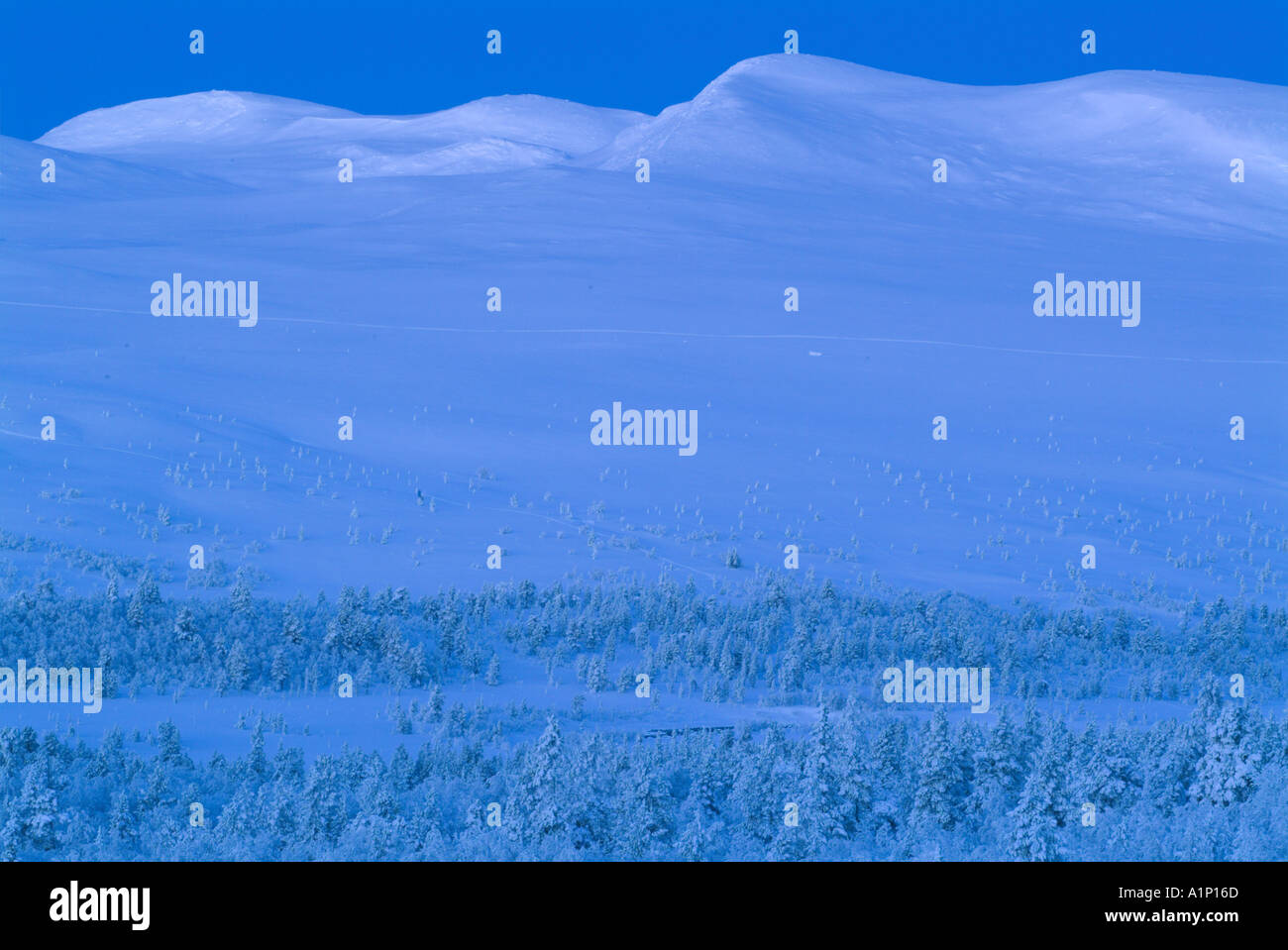 Winter landscape of Scandinavia Stock Photo