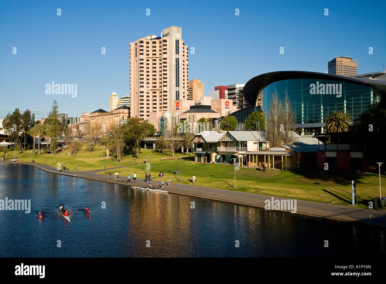 Hyatt Regency Hotel Adelaide Convention Centre and Torrens Lake Adelaide South Australia Hyatt Regency Hotel Adelaide Convention Centre and Torrens Lake Adelaide South Australia