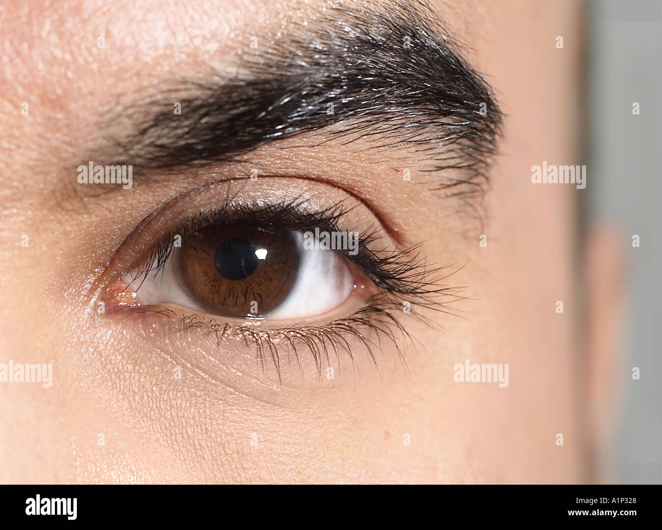 closeup of Indian man s eye Stock Photo Alamy
