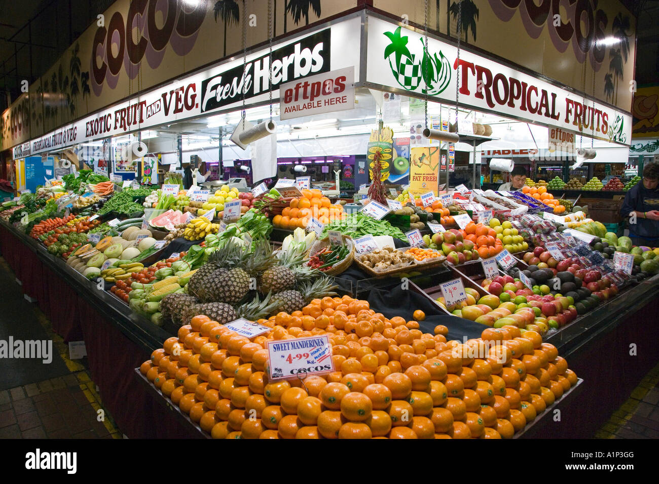 Produce Stall Central Market Adelaide South Australia Australia Stock