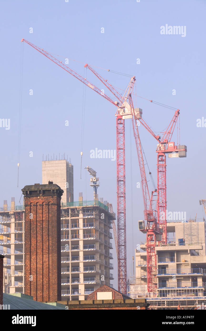 redeveloping an area of Manchester, UK, that was once home to cotton mills Stock Photo