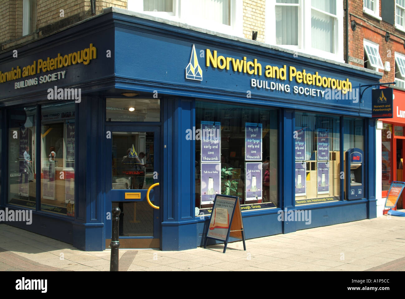 Wisbech Market Place Norwich Peterborough building society branch office Stock Photo