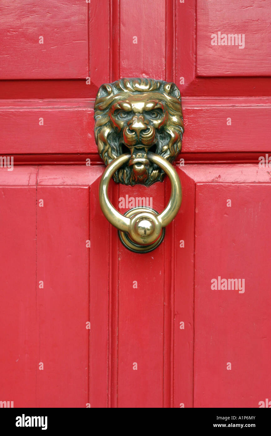 lion head door knocker Stock Photo