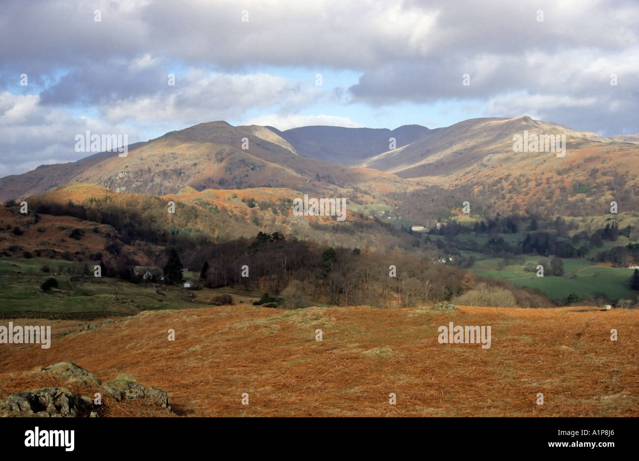 Loughrigg Fell in winter, Lake District, Cumbria, England Stock Photo