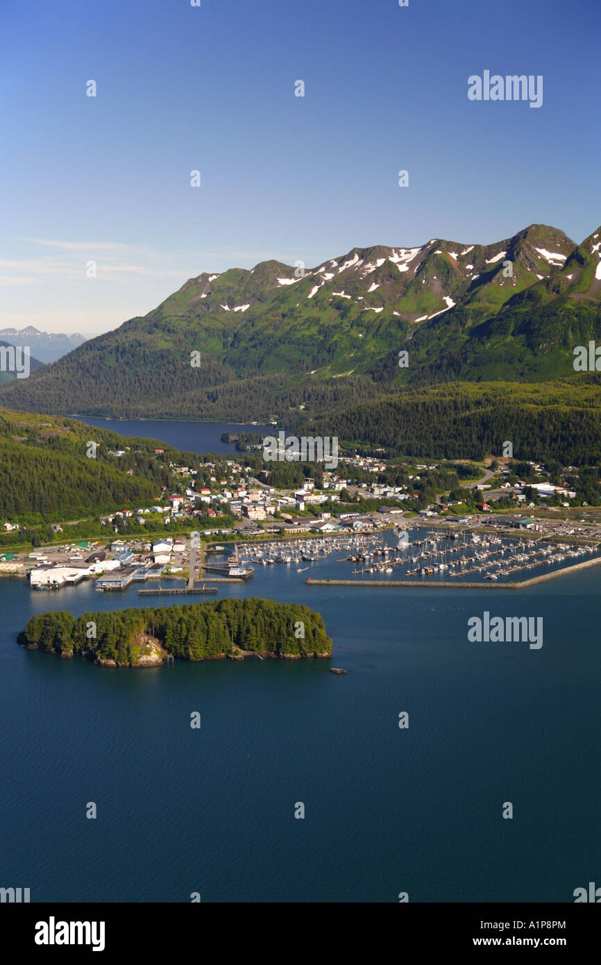 Aerial Cordova Orca Inlet and Eyak Lake Prince William Sound Chugach ...