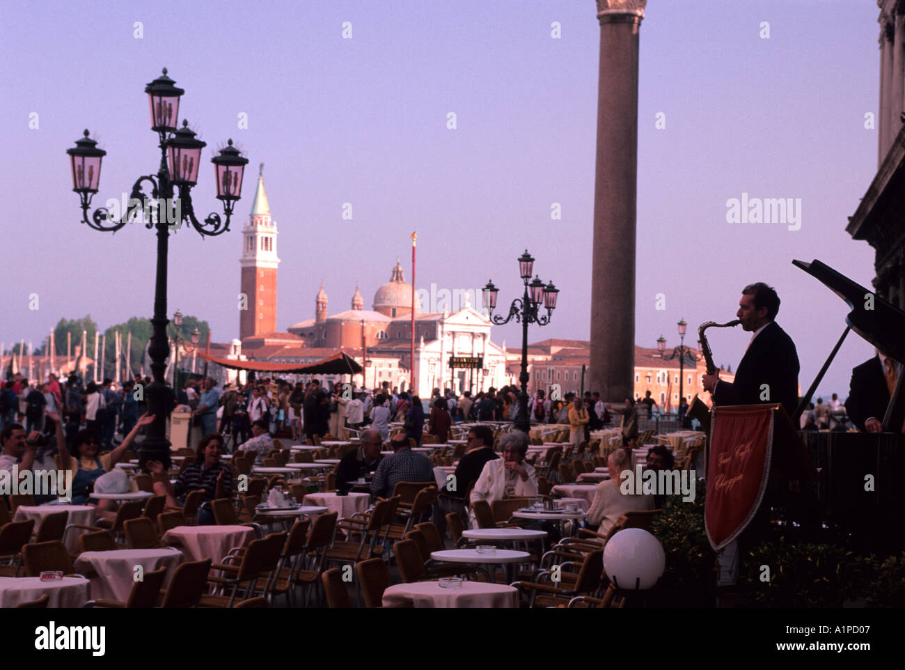 Venice, Italy. Caffè  Chioggia in St.Mark's Piazzetta Stock Photo