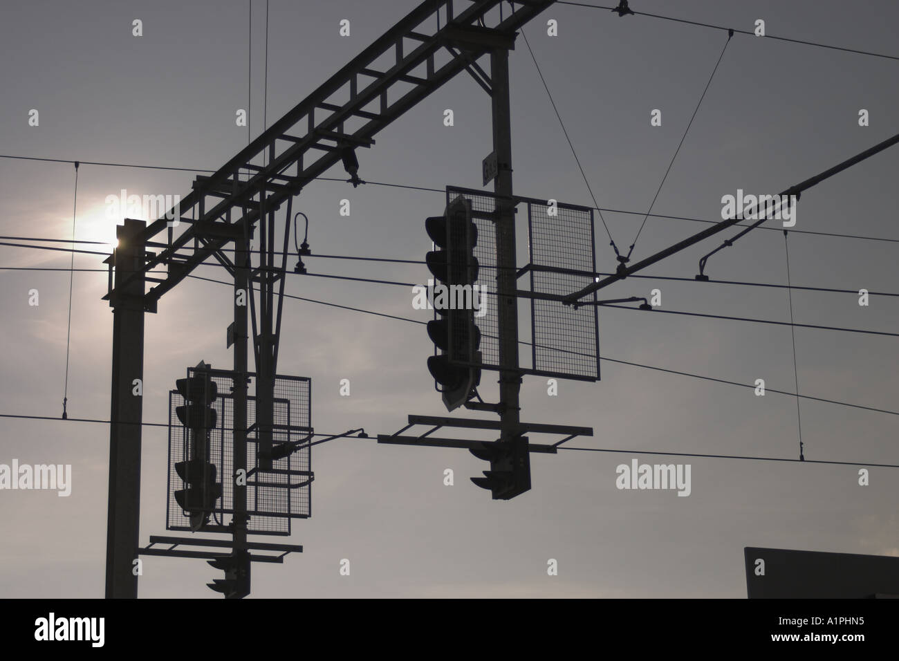 Railway signals, Lausanne, Switzerland Stock Photo Alamy